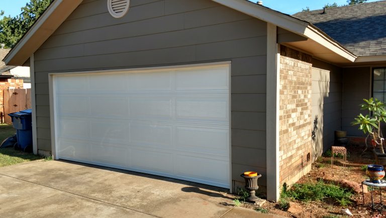 Completed garage door installation